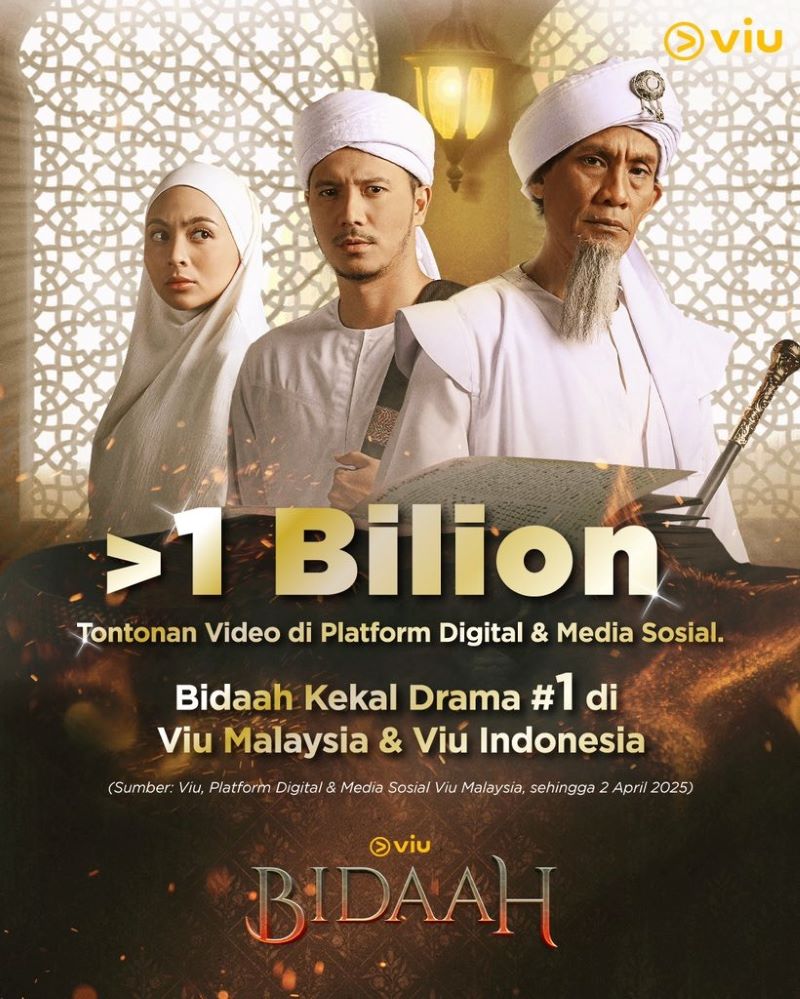 Jumlah Penonton Bidaah mencapai 1 milliar di Viu.
