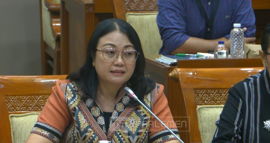 Asti Laka Lena, Ketua Tim Penggerak Pemberdayaan dan Kesejahteraan Keluarga (TP PKK) NTT dan Perwakilan APPA NTT, dalam Rapat Dengar Pendapat Umum (RDPU) bersama komisi III DPR RI di ruang Komisi III