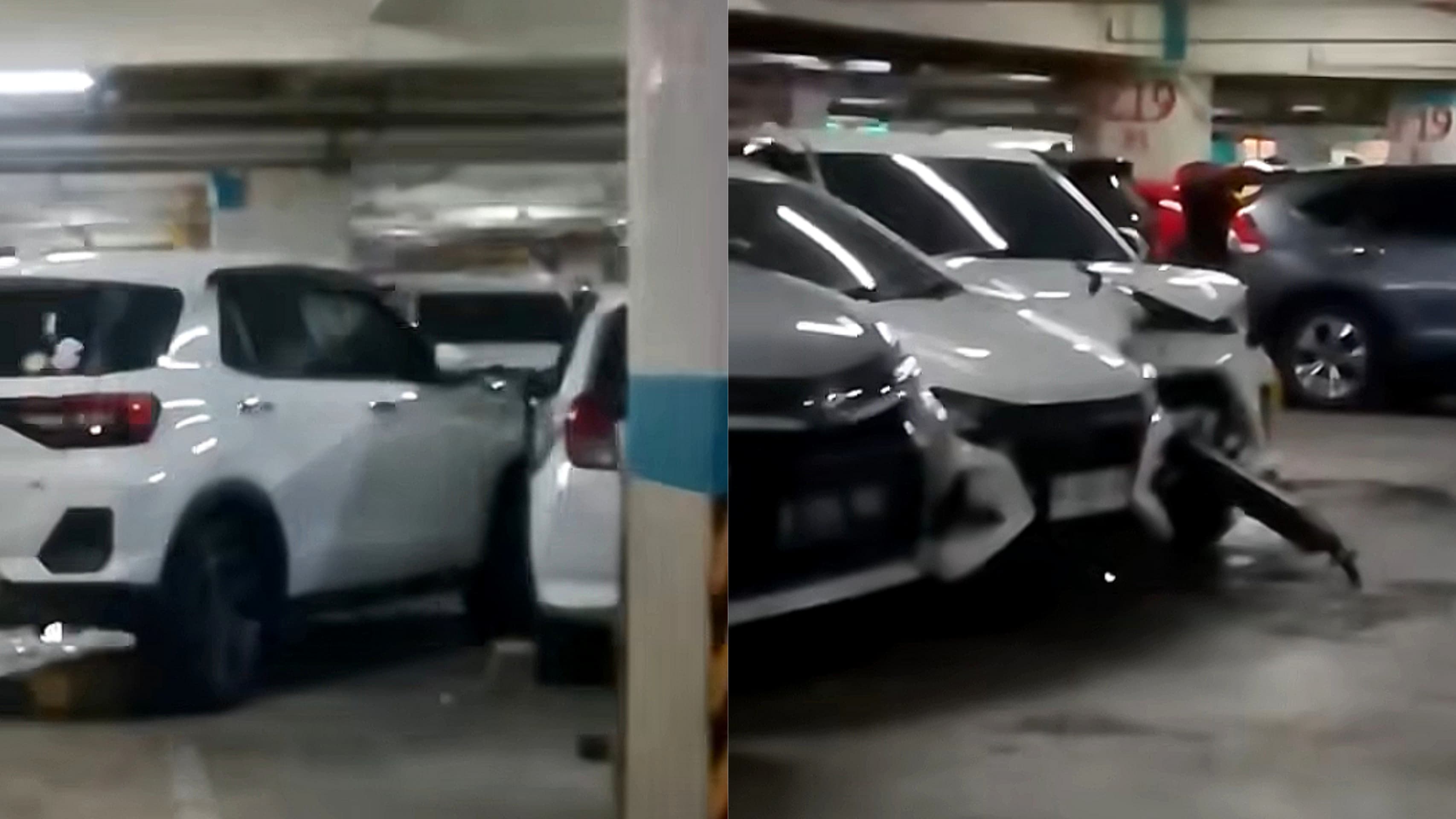 Video kecelakaan beruntun di parkiran Pakuwan Mall Jogja.