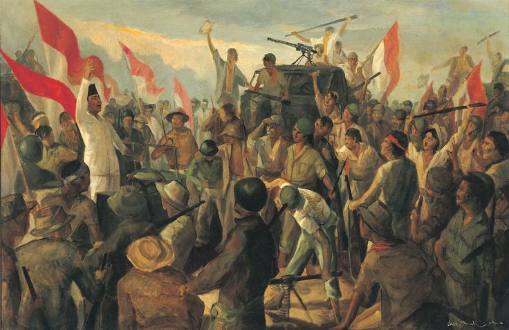 Ilustrasi Indonesia masa kemerdekaan 1945.