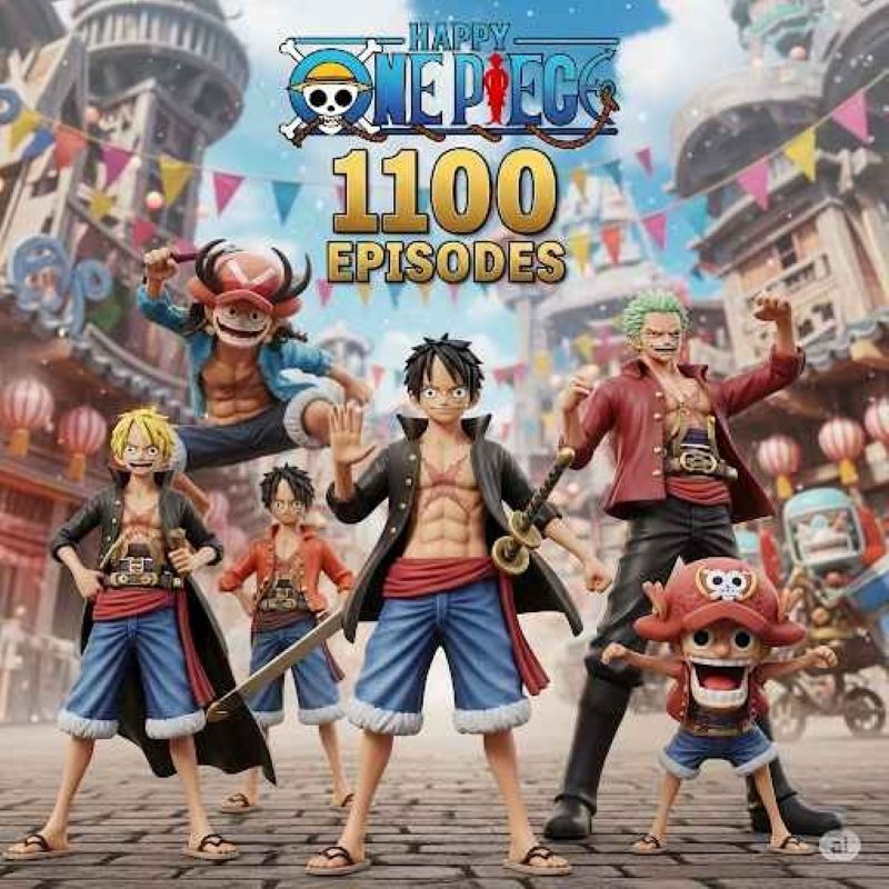 Anime One Piece yang kini tembus 1100 Episode dan menjadi salah satu Anime yang sangat di gemari para pecinta anime di seluruh dunia.