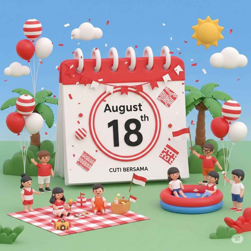 Cuti bersama 18 Agustus 2025.