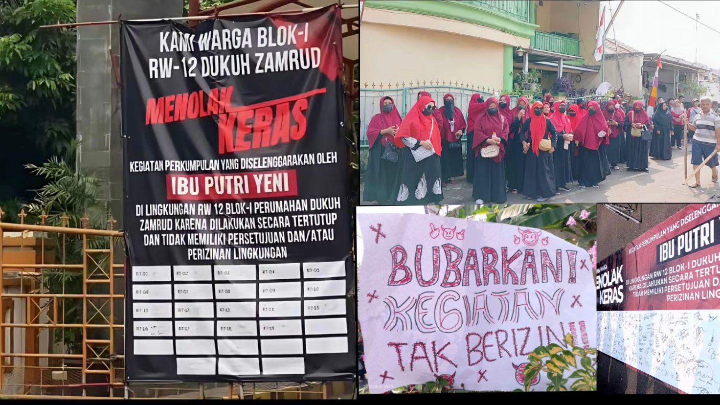 Ilustrasi warga demo di kediaman Umi Cinta.