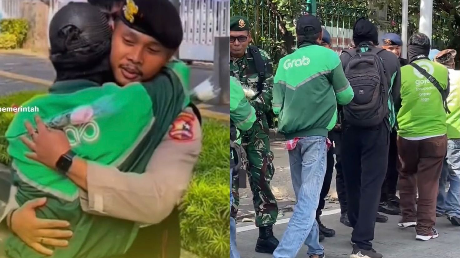 Ilustrasi Pengemudi Ojol Bagi-bagi Mawar ke TNI dan Polri Gelar Aksi Damai di Jakarta.