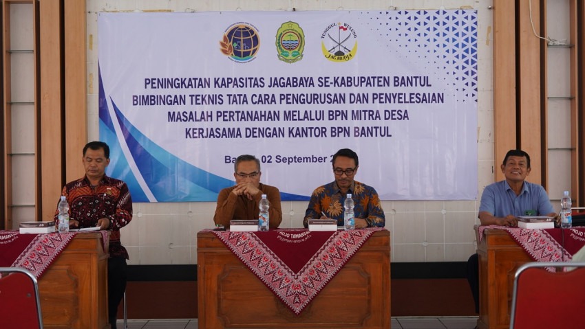 Paguyuban Jagabaya Tunggul Wulung bekerja sama dengan Badan Pertanahan Nasional (BPN) Bantul dan Pemerintah Kabupaten Bantul, Bangsal Rumah Dinas Bupati Bantul, Selasa (02/09/2025).