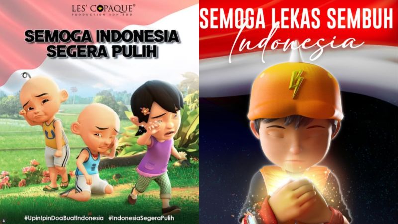 Karakter animasi populer Upin dan Ipin dan BoBoiBoy.