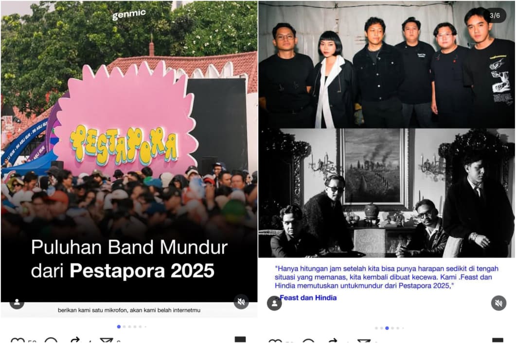 Deretan musisi yang mundur di pestapora 2025.