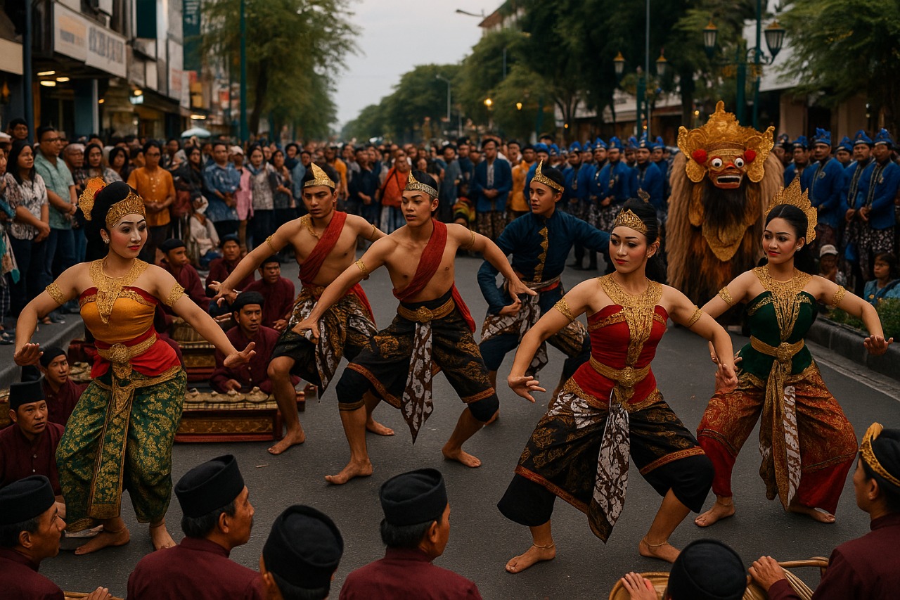 Ilustrasi tari-tarian.