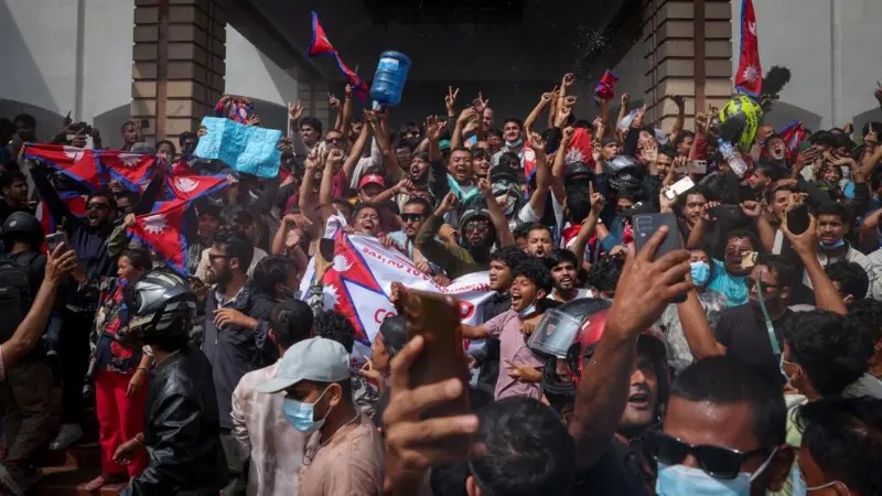 Demonstrasi di Nepal (9/9/2025).