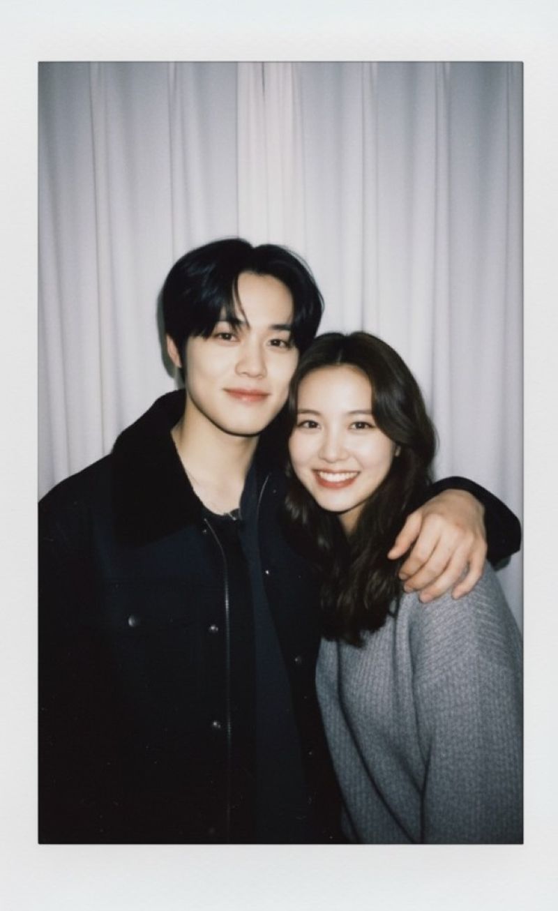 Hasil foto AI dengan idol K-Pop melalui Gemini AI.