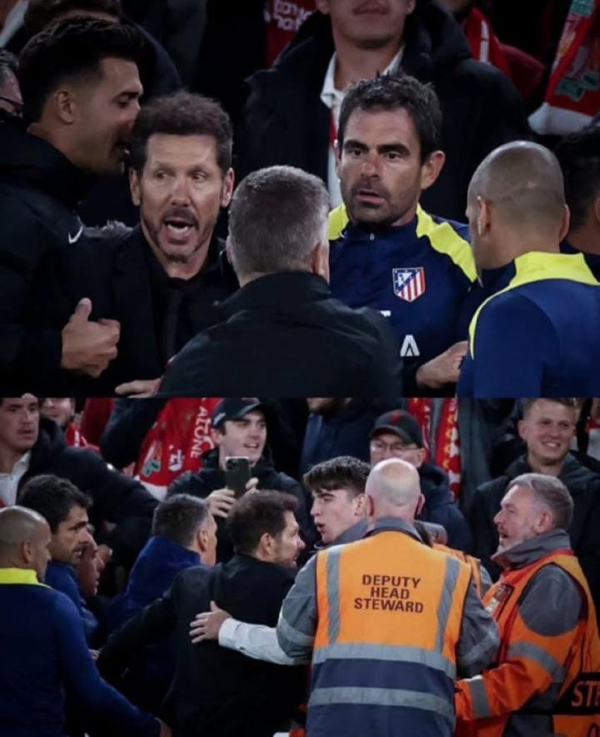 Diego Simeone, Pelatih Atletico Madrid yang terkena Kartu Merah oleh wasit.