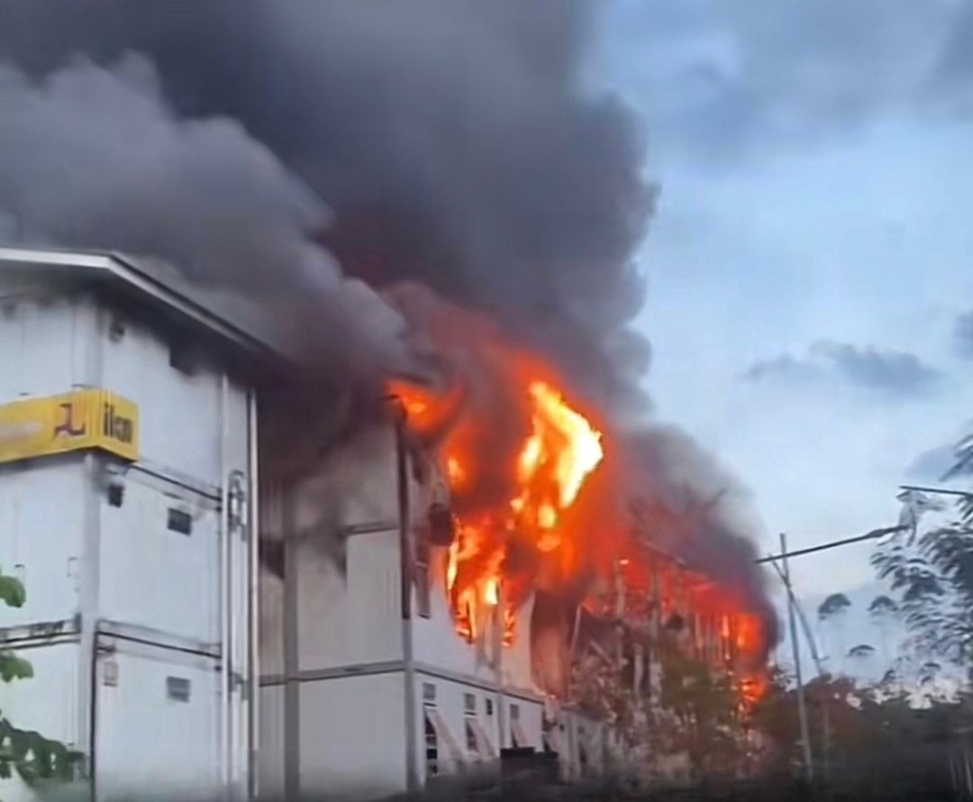 Ilustrasi hunian pekerja konstruksi di IKN yang terbakar.