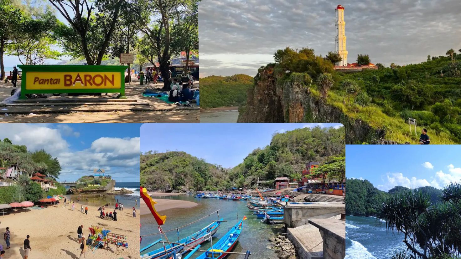Ilustrasi Pantai Baron 2025, Rute Terbaik dan Pesona Muara Sungai Tawar.