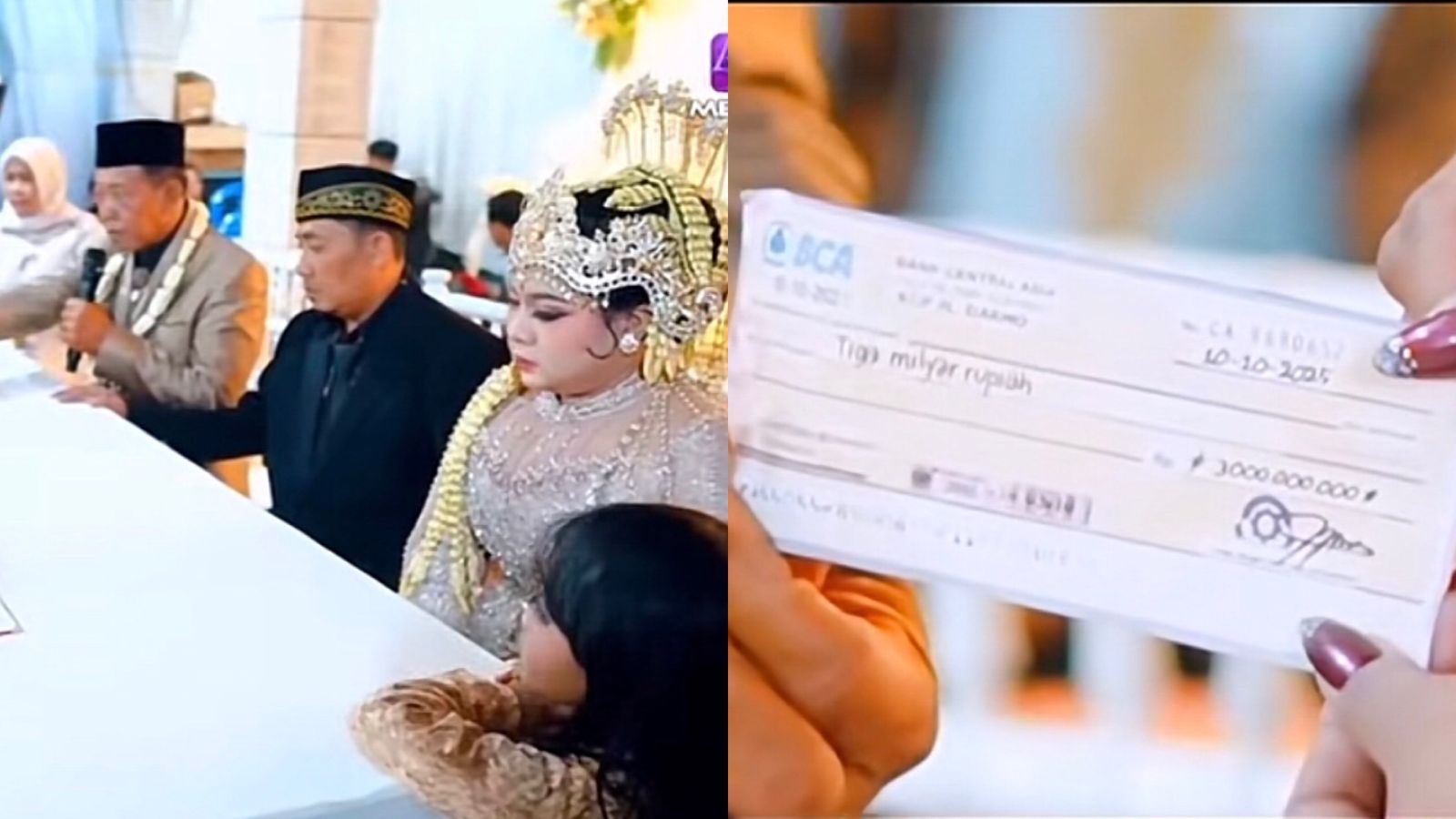 Pernikahan Mbah Tarman dan Shela di Pacitan viral usai mahar cek Rp 3 Miliar ternyata palsu.