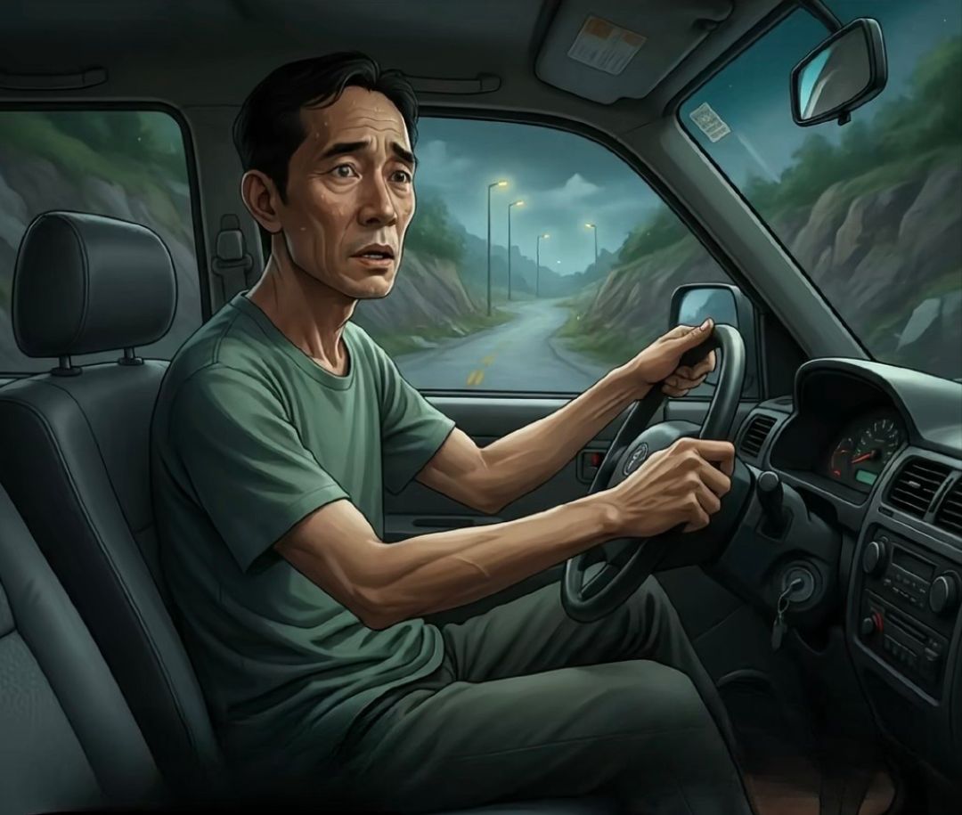Ilustrasi seorang sopir yang terlihat gelisah menggambarkan saat kejadian  (foto: tiktok, Efryani Susanti)