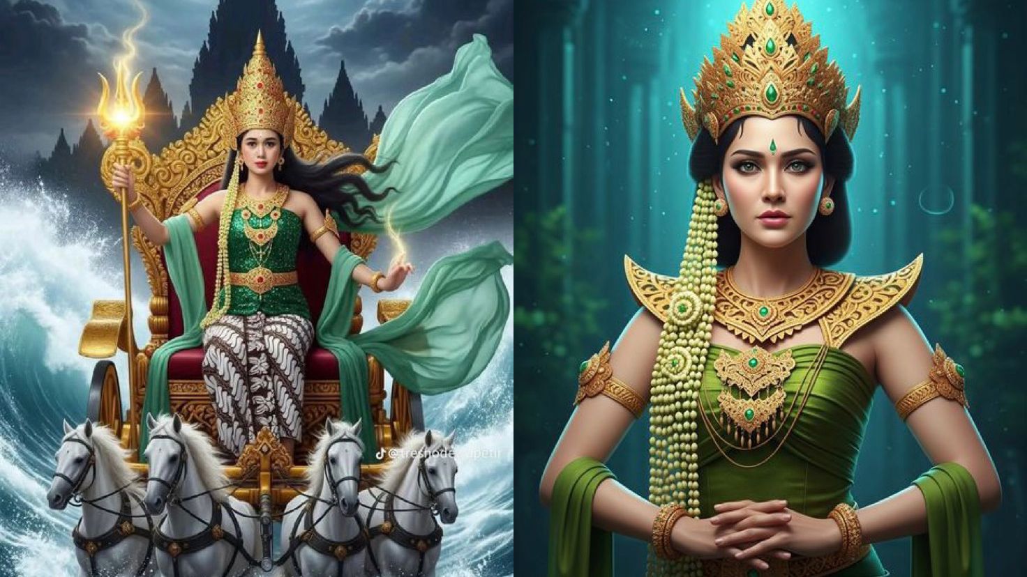 Ilustrasi Kenapa Dilarang Pakai Baju Hijau di Pantai Parangtritis. (Pinterest)
