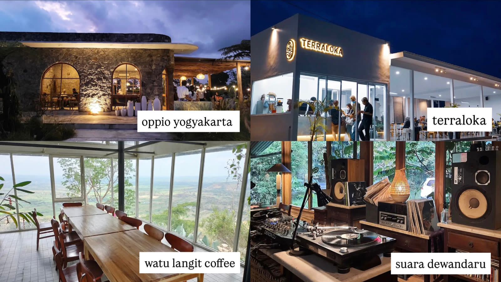 Ilustrasi beberapa cafe hidden gem Jogja (foto: google maps)