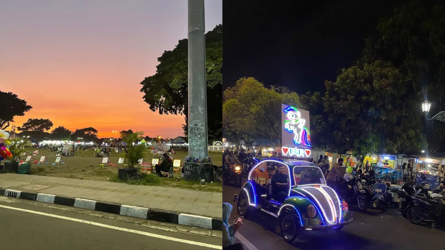 Ilustrasi JUDUL: Suasana Alun-Alun Kidul di Malam Hari, Surga Hiburan Wisatawan. (Google Maps)