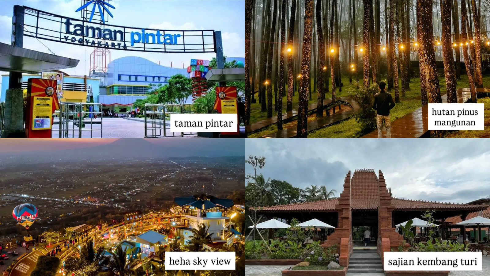 Ilustrasi beberapa tempat wisata di Yogyakarta  (foto: google maps)