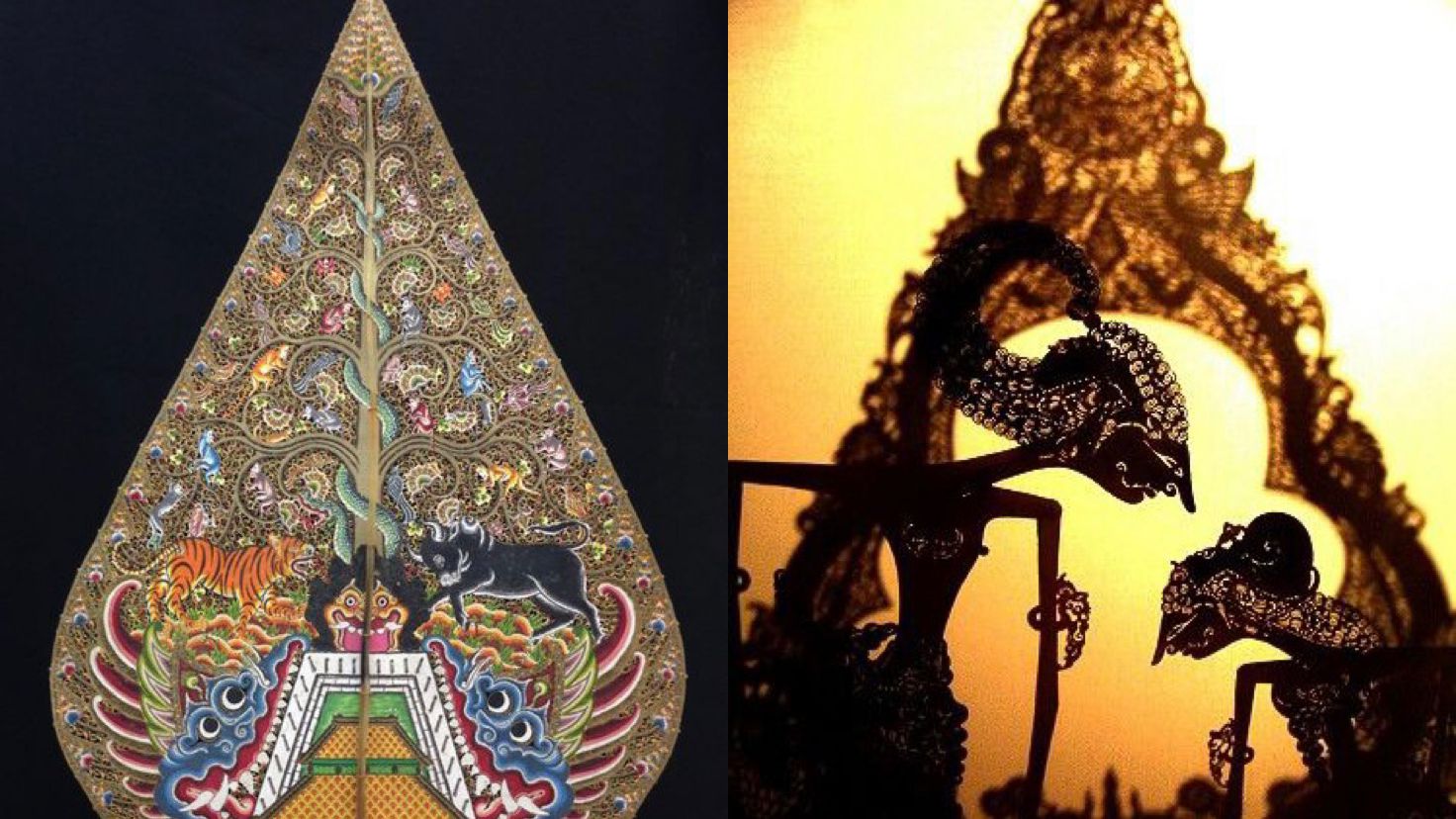 Ilustrasi Makna Simbolik Gunungan Dalam Pertunjukan Wayang Kulit. (Pinterest)