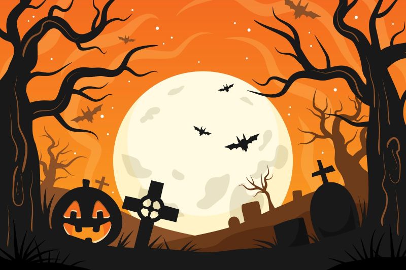 Ilustrasi Suasana Halloween.