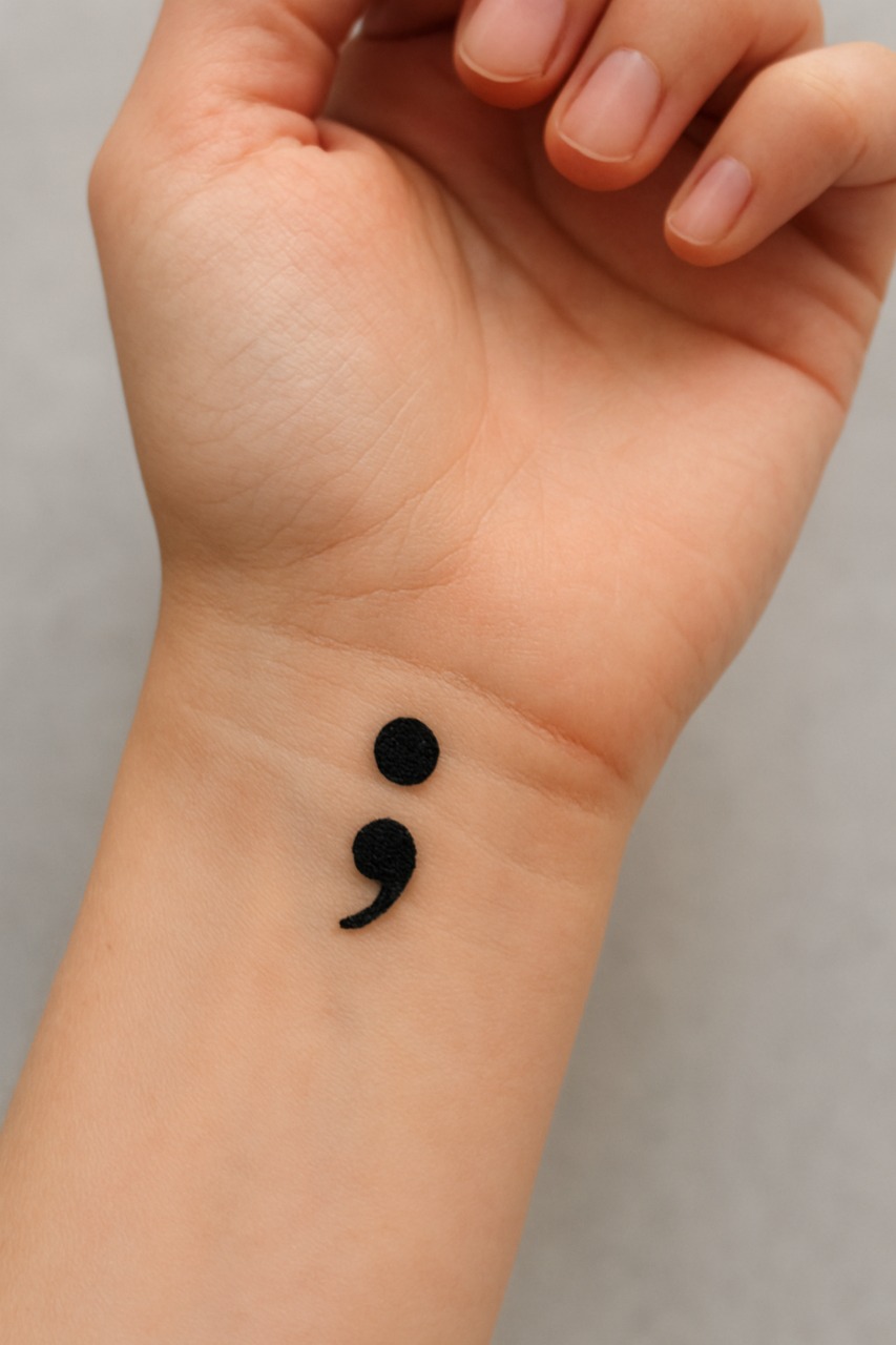 Tattoo Semicolon (Sumber: AI)