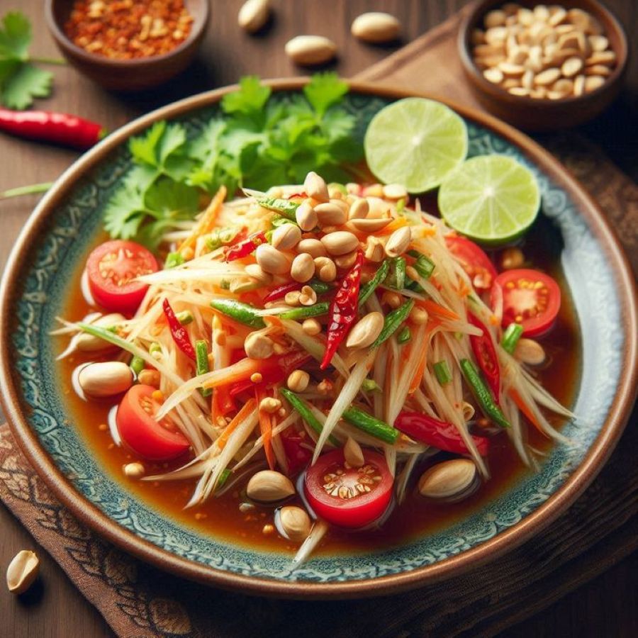 Makanan Thailand, Som Tam (Sumber: Pinterest)