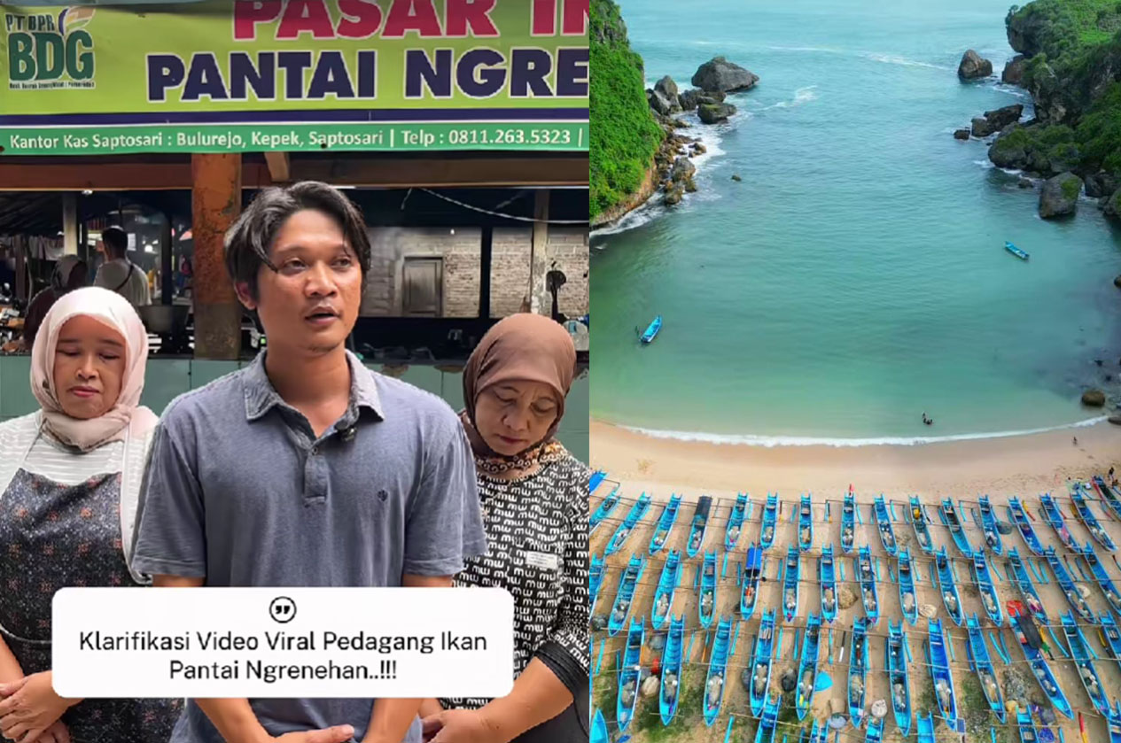 Klarifikasi penjual ikan di Pantai Ngrenehan, Gunungkidul setelah videonya viral di medsos.