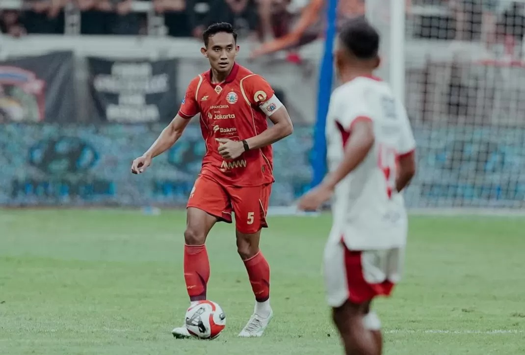 Kapten Persija Jakarta, Rizky Ridho, ketika tampil di ajang Liga 1. (Sumber: radarsolo)