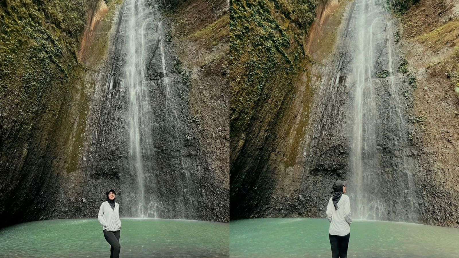 Ilustrasi keindahan Curug Sidoharjo yang ada di Kulon Progo, Yogyakarta  (foto: tiktok, Yashilaaa)