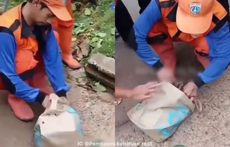 Petugas PPSU saat menemukan bayi ditumpukan sampah.