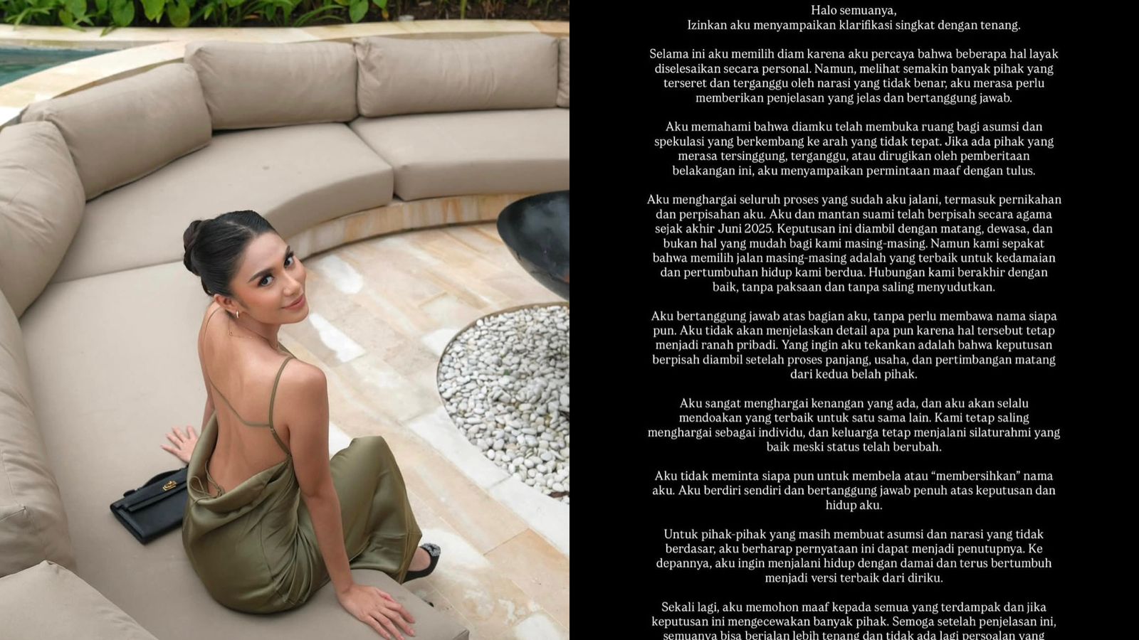 Klarifikasi Azizah Salsha yang termuat dalam akun instagramnya (foto: instagram, azizahshalsa)
