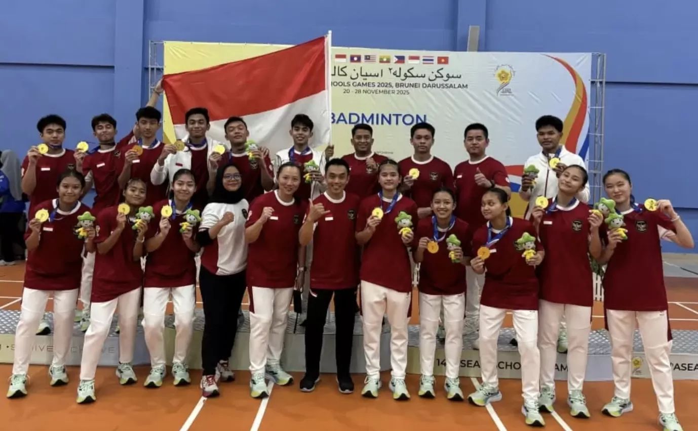 Ilustrasi Tim bulutangkis Indonesia berjaya di ajang Asean School Games 2025 (foto: jawapos)