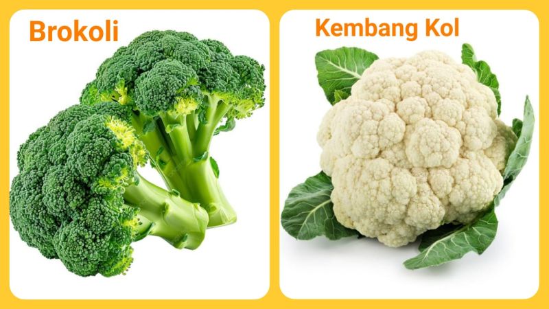 SAYURAN: Brokoli dan kembang kol.