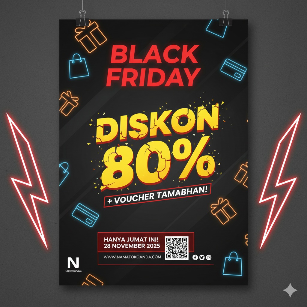 Black Friday Sale! Semua produk Diskon 80% + Voucher Tambahan! (Sumber: Gemini AI)