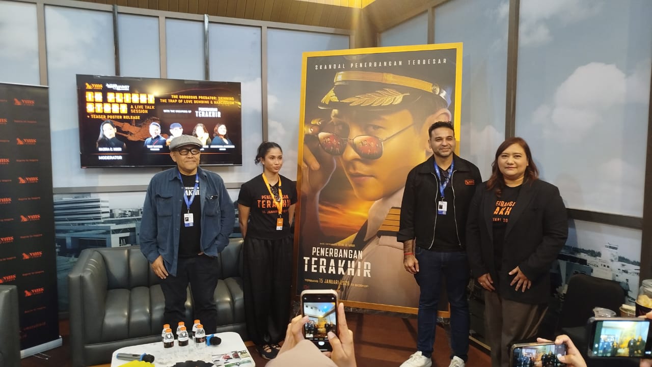 VMS Studio memperkenalkan film terbaru mereka, "Penerbangan Terakhir", dalam sesi diskusi di JAFF Market 2025, Minggu (30/11/2025). (Dok)