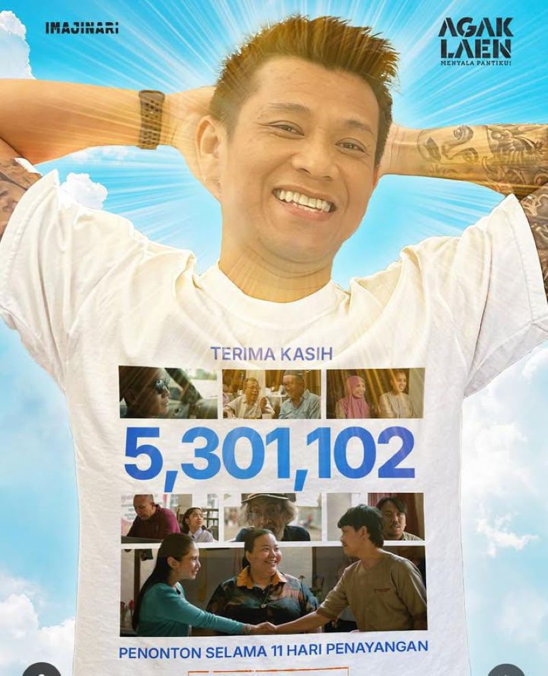 Agak Laen 2: Menyala Pantiku telah mencapai 5 juta penonton di bioskop.
