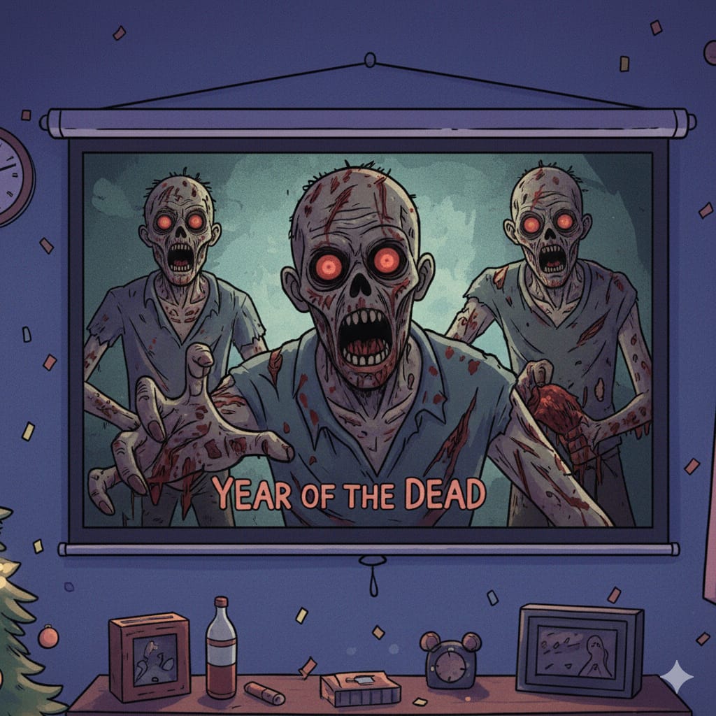 " ilustrasi film zombie untuk menemani akhir tahun"