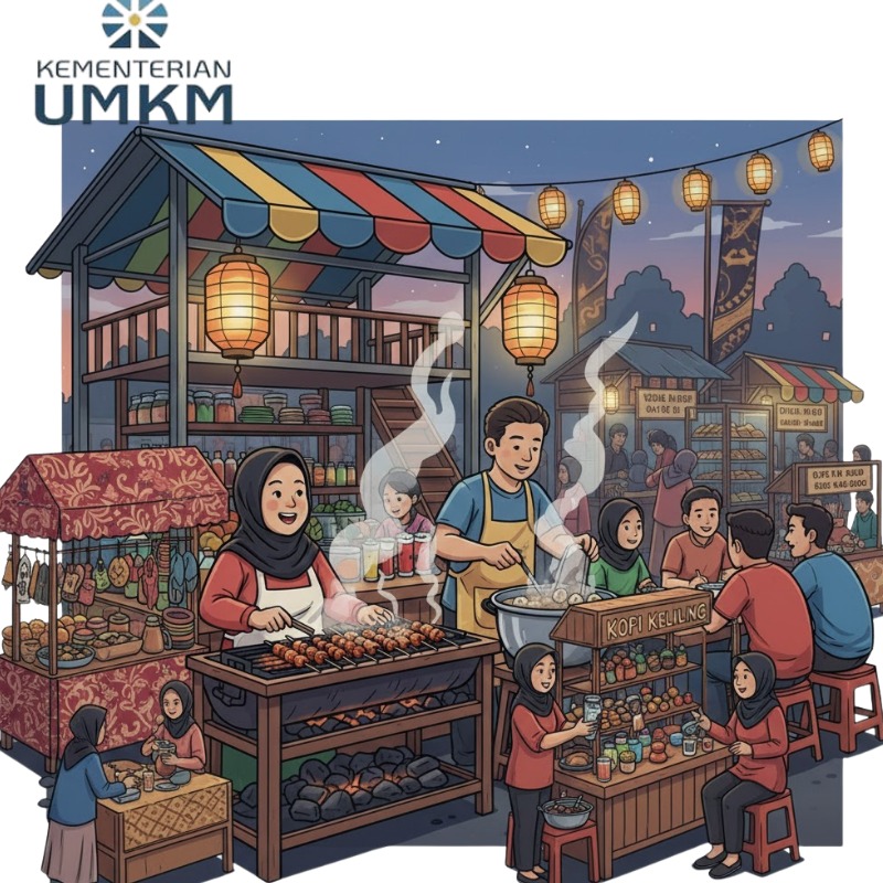 "Ilustrasi aktivitas usaha kecil yang difokuskan Kementerian UMKM untuk terintegrasi dalam rantai pasok nasional pada 2026"