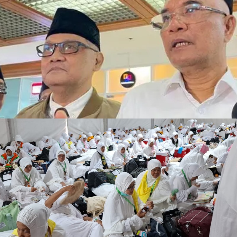 Menteri Haji dan Umrah Mochamad Irfan Yusuf menyampaikan keterangan terkait kepastian keberangkatan jemaah haji dari wilayah terdampak bencana di Sumatera." (Sumber: berbagai sumber)
