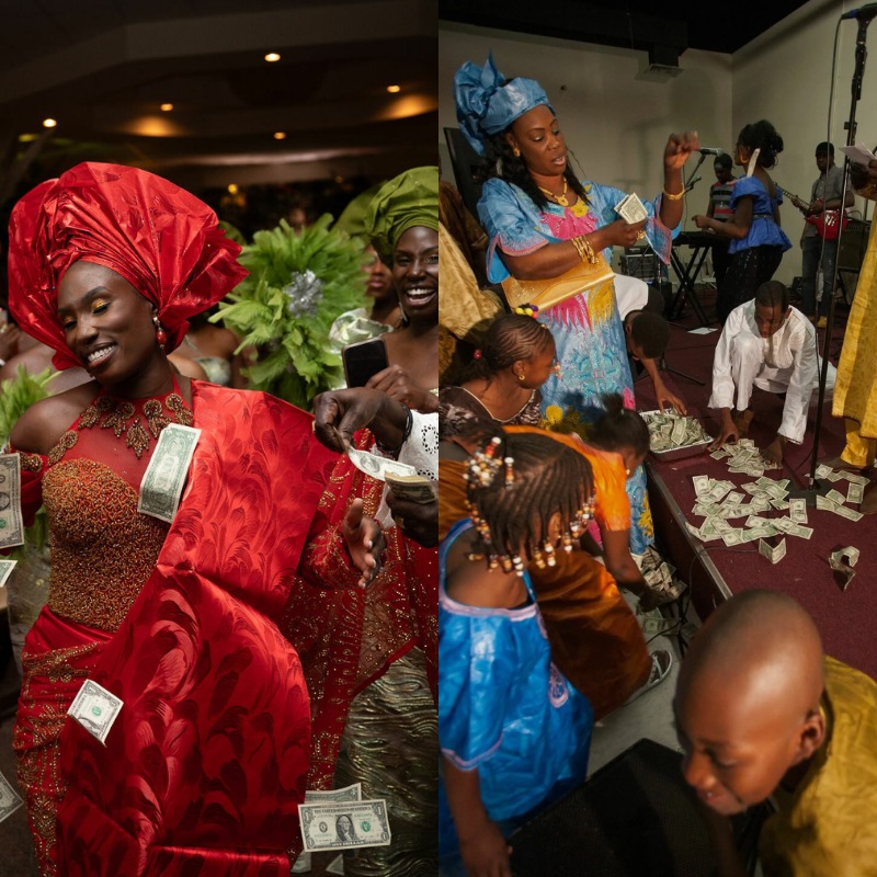 &ldquo;Suasana pernikahan di Nigeria dengan tradisi money spraying, saat tamu menaburkan uang kepada pengantin.&rdquo; (Sumber: berbagai sumber)
