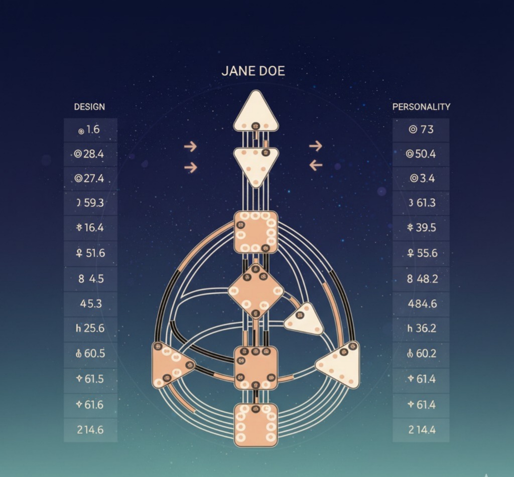 &ldquo;iIlustrasi bagan Human Design / BodyGraph."