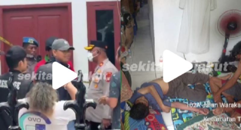 Kondisi dalam TKP serta polisi yang tengah melakukan proses evakuasi dan juga beberapa media yang meliput secara langsung.