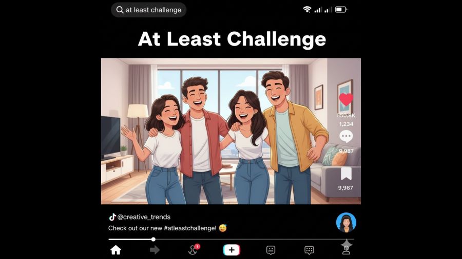 Ilustrasi Tren "at least..." di Media Sosial TikTok (ai generated)