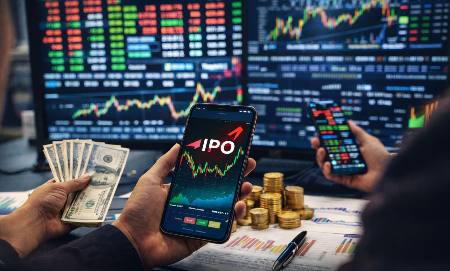Ilustrasi investor ritel bersiap untuk memburu saham IPO 2026. (AI)