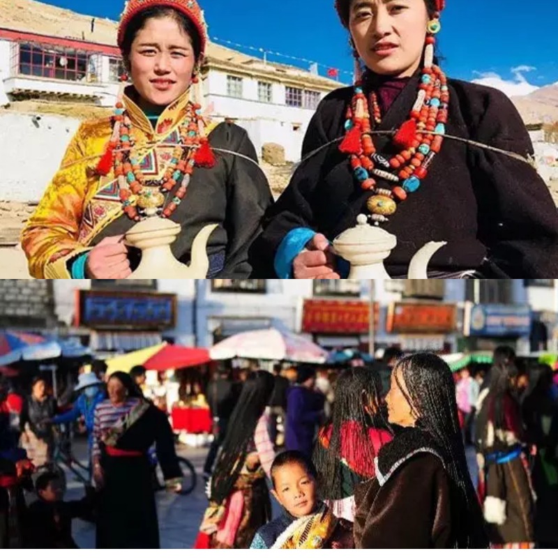 Potret masyarakat Tibet merayakan Losar, Tahun Baru khas Tibet.&rdquo;  (Sumber: kolase berbagai sumber)
