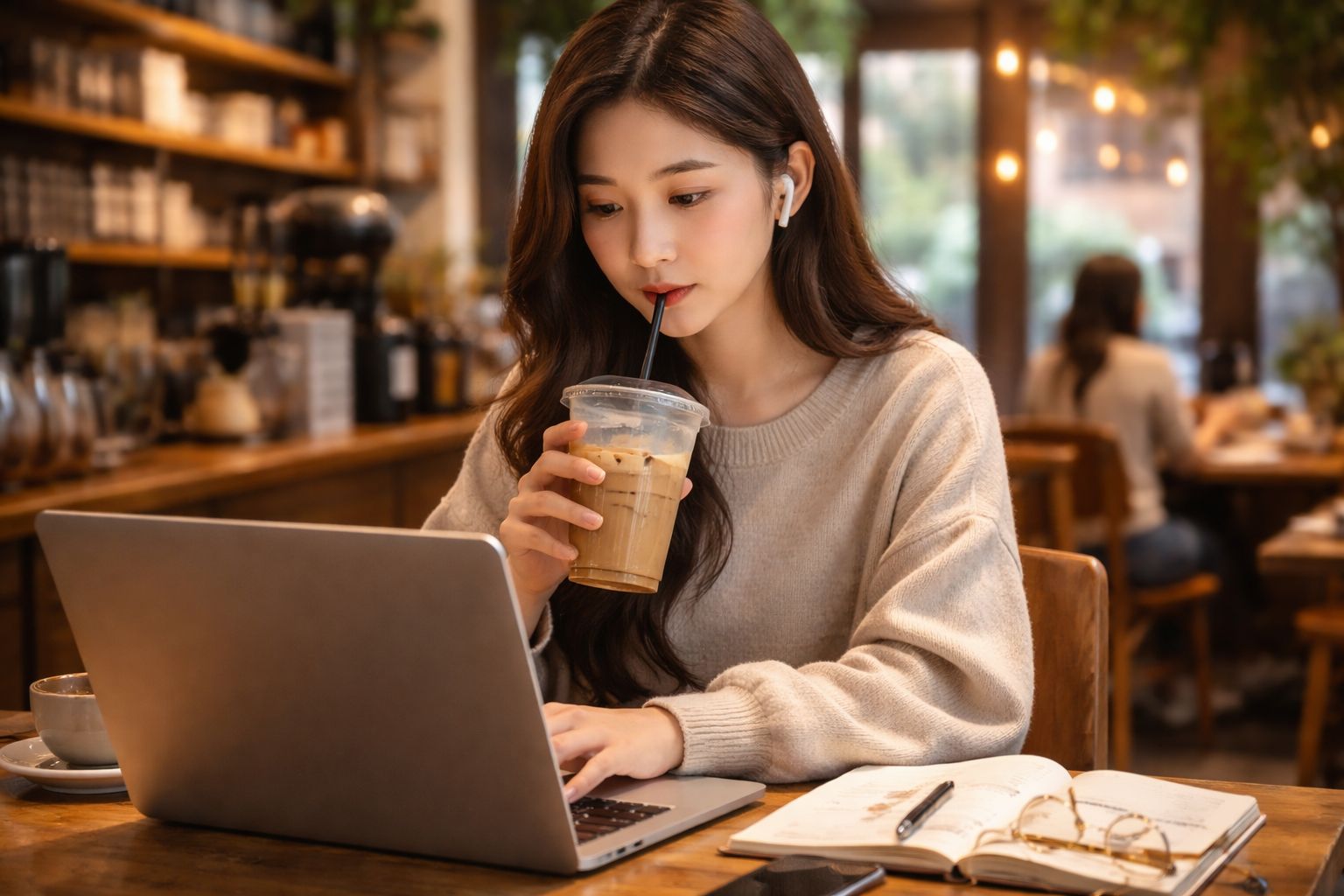 Ilustrasi lima coffee shop ternyaman untuk WFC dan nugas di Jogja. (AI chatgpt.com)