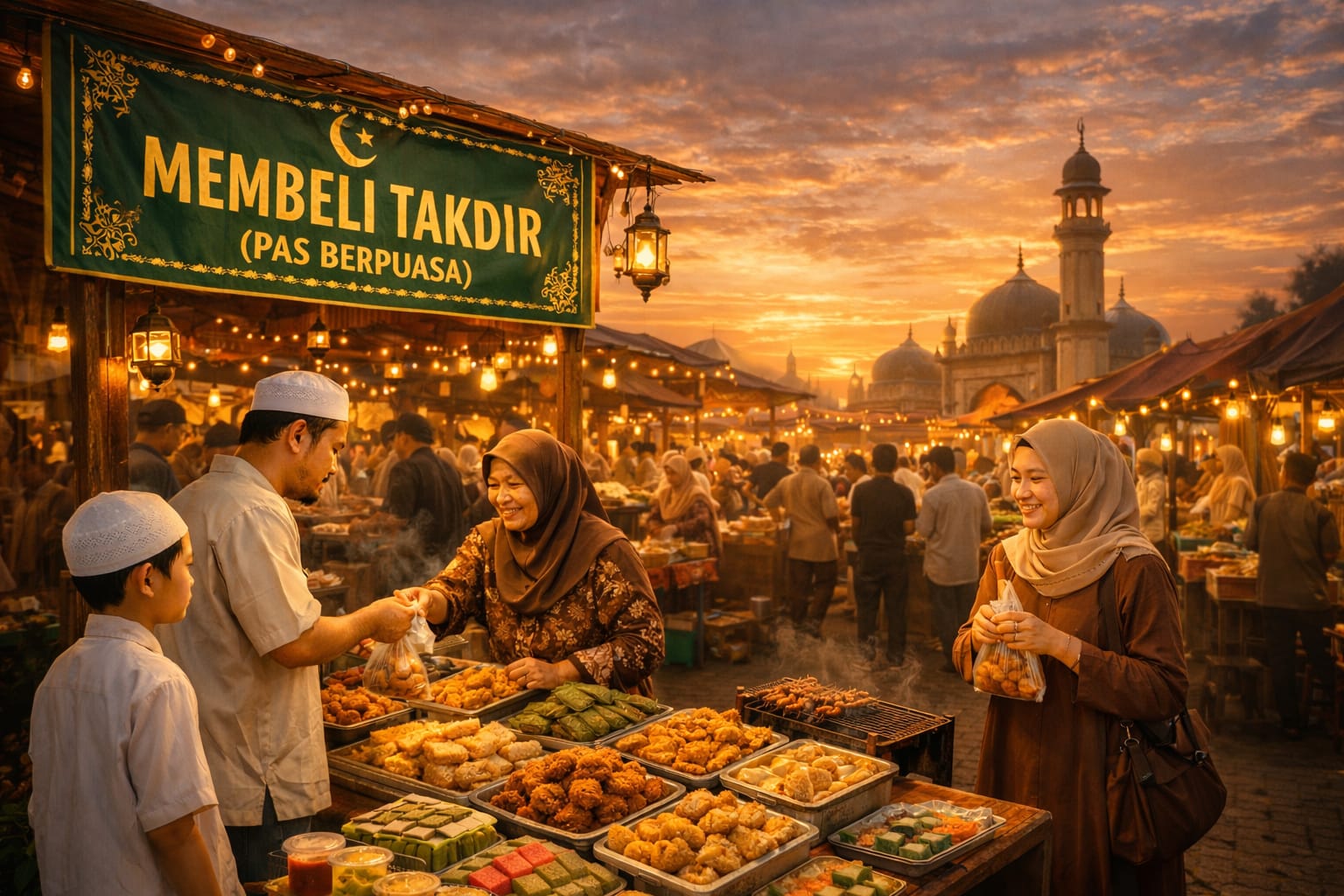 ilustrasi berburu takjil (ai)