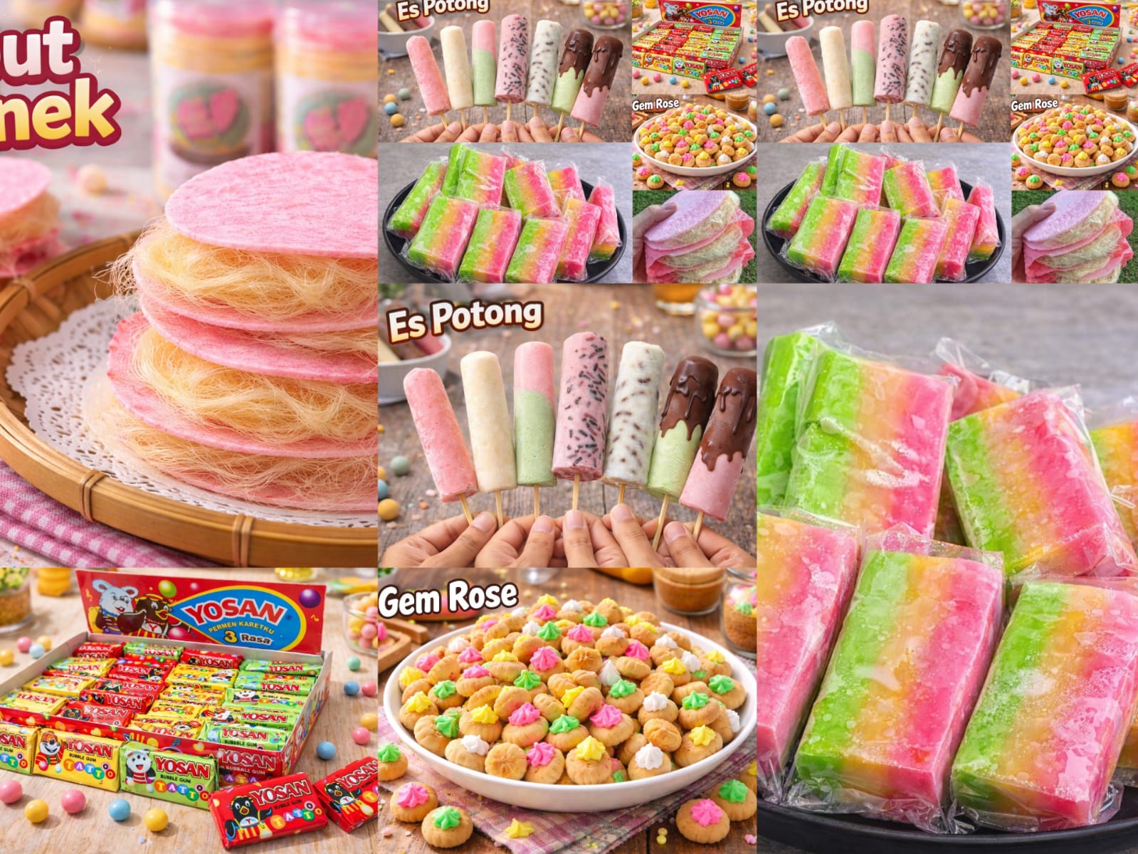 ilustrasi jajanan jadul bikin nostalgia (ai)