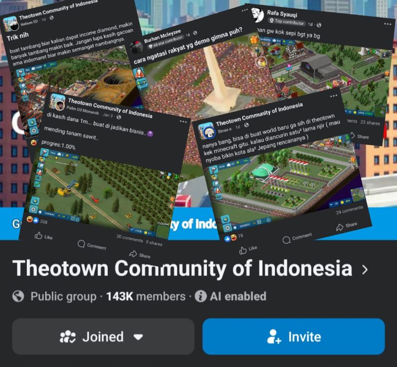 Tangkapan Layar Pemain Game Theotown.